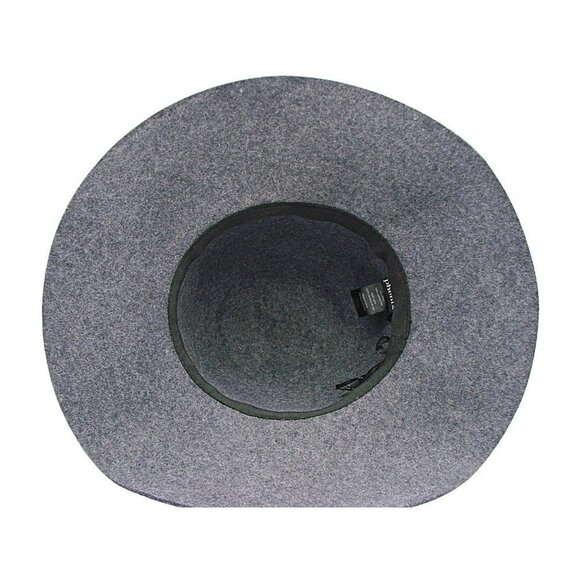 PHENIX Womens Wide Brim Floppy Hat Gray Wool Leather Trim One Size Event Church - Picture 5 of 12